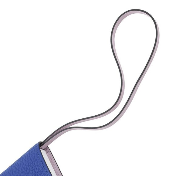 HERMES Julis Nano Verso Togo Leather/Swift Leather Blue France/Mauve Sylvester - Picture 8 of 9